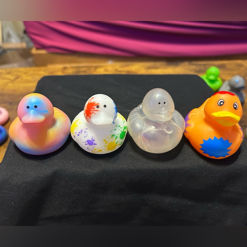 Colorful Kids Rubber Duck Bath Toy Set - Multi-Color